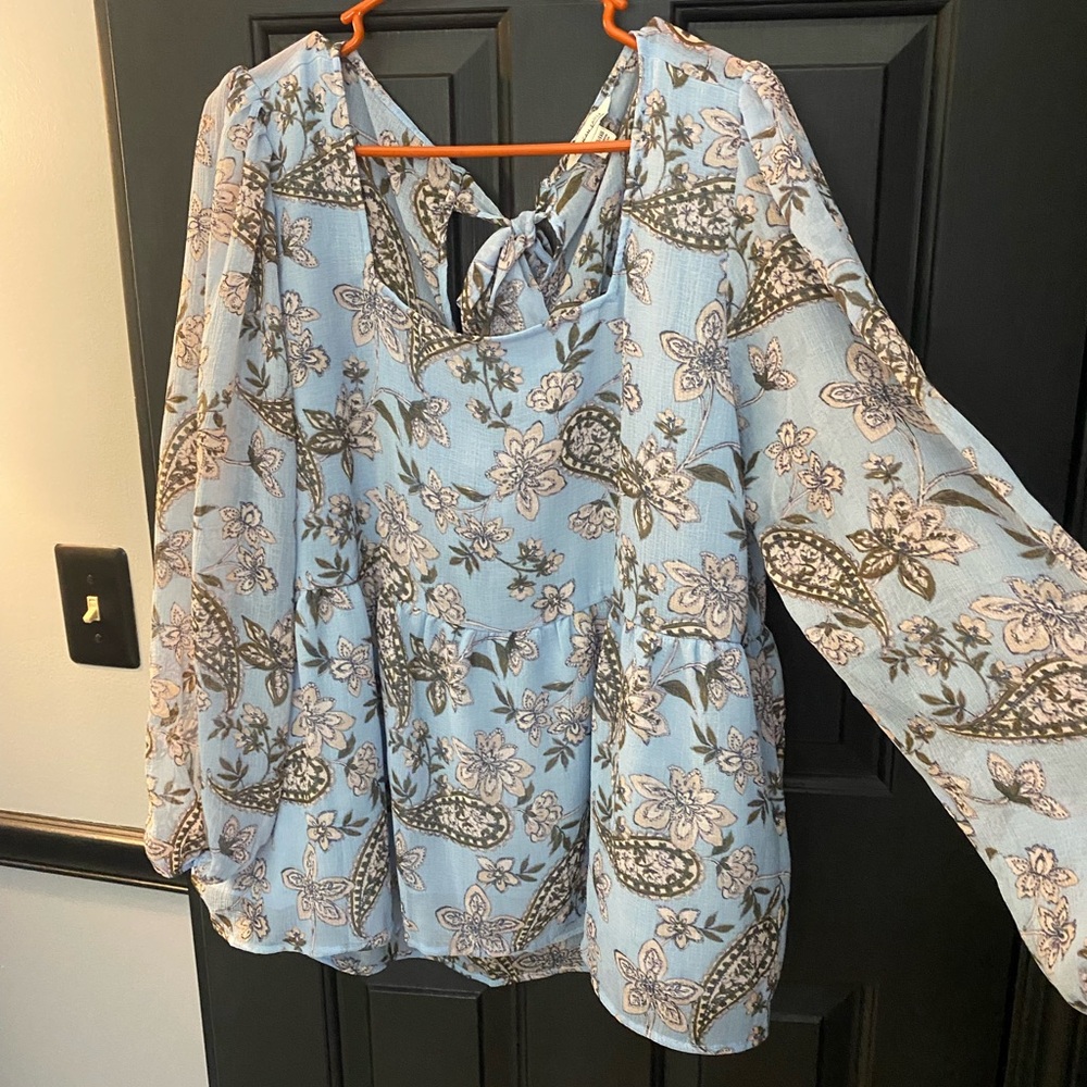Floral Blue Women's Top